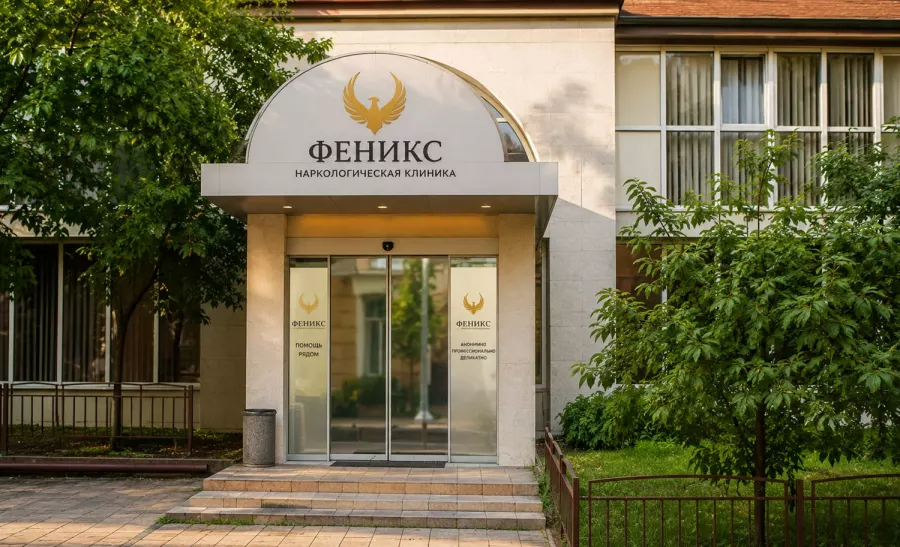 Вход в наркологическую клинику «Феникс» в Советске